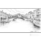 GRAN CANAL - VENECIA Dibujo a lápiz sobre cartón moderno Made in Italy 