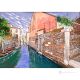 CANAL DE VENECIA Pintura acrílica moderna sobre lienzo Made in Italy 