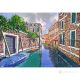 CANAL DE VENECIA Pintura acrílica moderna sobre lienzo Made in Italy 