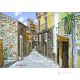 CENTRO HISTÓRICO AGROPOLI Pintura acrílica moderna sobre lienzo Made in Italy 