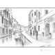 COLLE DELL'ANGELO CANNAREGIO - VENECIA Dibujo a lápiz sobre cartón moderno Made in Italy 