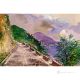 COSTA DE AMALFI Pintura acrílica moderna sobre lienzo Made in Italy 