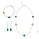 PARURE DENISE conjunto de bisutería artística collar collar pulsera pendientes cuentas de cristal de Murano con plata 925 auténtica hecha a mano Made in Italy