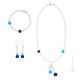 PARURE DENISE conjunto de bisutería artística collar collar pulsera pendientes cuentas de cristal de Murano con plata 925 auténtica hecha a mano Made in Italy