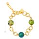 PULSERA FLORES DE ORO bisutería artística pulsera de perlas de cristal de Murano con oro de 18k auténtico hecho a mano Made in Italy