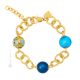 PULSERA FLORES DE ORO bisutería artística pulsera de perlas de cristal de Murano con oro de 18k auténtico hecho a mano Made in Italy