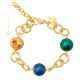 PULSERA FLORES DE ORO bisutería artística pulsera de perlas de cristal de Murano con oro de 18k auténtico hecho a mano Made in Italy