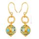PENDIENTES DE ORO FIORATO bisutería artística cuentas de cristal de Murano con oro de 18 quilates auténtico hecho a mano Made in Italy