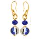 PENDIENTES DIVERTIDOS bisutería artística cuentas de cristal de Murano con oro de 18 quilates auténtico hecho a mano Made in Italy