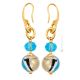 PENDIENTES FUNNY bisutería artística cuentas de cristal de Murano con oro de 18 quilates auténtico hecho a mano Made in Italy