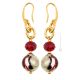 PENDIENTES DIVERTIDOS bisutería artística cuentas de cristal de Murano con oro de 18 quilates auténtico hecho a mano Made in Italy