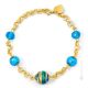 PULSERA BANDA DE ORO bisutería artística pulsera de perlas de cristal de Murano con oro de 18k auténtico hecho a mano Made in Italy