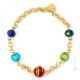 PULSERA BANDA DE ORO bisutería artística pulsera de perlas de cristal de Murano con oro de 18k auténtico hecho a mano Made in Italy