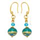 PENDIENTES BANDA DE ORO bisutería artística cuentas de cristal de Murano con oro de 18 quilates auténtico hecho a mano Made in Italy