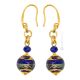PENDIENTES BANDA DE ORO bisutería artística cuentas de cristal de Murano con oro de 18 quilates auténtico hecho a mano Made in Italy