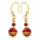 PENDIENTES BANDA DE ORO bisutería artística cuentas de cristal de Murano con oro de 18 quilates auténtico hecho a mano Made in Italy