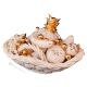 CESTA CON FRUTAS Decoración de mesa centro de mesa cerámica artística estilo barroco color oro 24k cristales Swarovski 