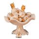 CESTA CON FRUTAS Decoración de mesa centro de mesa cerámica artística estilo barroco color oro 24k cristales Swarovski 