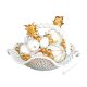 CESTA CON FRUTAS Centro de mesa artístico de cerámica estilo barroco, color oro 24k