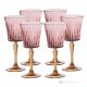DOMINA Set de 6 auténticos vasos de agua con pie pintados a mano en cristal de calidad superior.