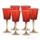 Set de 6 auténticos vasos de agua con pie pintados a mano en cristal de calidad superior.