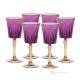 DOMINA Juego de 6 auténticas copas de vino con pie pintadas a mano en cristal de calidad superior.
