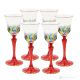 Set de 6 auténticas copas de licor con pie pintadas a mano en cristal de calidad superior.