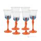 ADAGIO Juego de 6 auténticas copas de vino con pie pintadas a mano en cristal de calidad superior.
