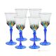 Set de 6 auténticas copas de vino con pie pintadas a mano en cristal de calidad superior.
