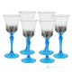 Set de 6 auténticas copas de vino con pie pintadas a mano en cristal de calidad superior.
