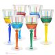 Set de 6 auténticas copas de vino con pie pintadas a mano en cristal de calidad superior.