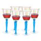 BRILLANTE Juego de 6 auténticas copas de vino con pie pintadas a mano en cristal de calidad superior.