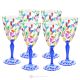 LAURUS Juego de 6 auténticas copas de vino con pie pintadas a mano en cristal de calidad superior.