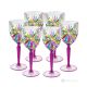 OASIS Juego de 6 auténticas copas de vino con pie pintadas a mano en cristal de calidad superior.