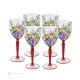 OASIS Juego de 6 auténticas copas de vino con pie pintadas a mano en cristal de calidad superior.