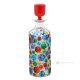 Decantador, botella decorativa moderna de cristal pintada a mano.
