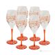 MONTECARLO Juego de 6 auténticas copas de vino con pie pintadas a mano en cristal de calidad superior.