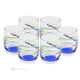 Set de 6 auténticos vasos modernos pintados a mano en cristal de calidad superior.