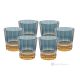Set de 6 auténticos vasos de agua modernos pintados a mano en cristal de calidad superior.