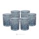 NOBLE Juego de 6 auténticos vasos de agua modernos pintados a mano en cristal de calidad superior.