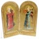 ÁNGELES MÚSICOS icono religioso de madera decorado con estampado de músicos en pan de oro de Beato Angelico