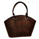 Bolso de mano ELISABETH Shopper tote para mujer en auténtica piel artesanal de color marrón antiguo