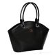 Bolso de mujer ELISABETH Shopper tote de auténtica piel negra hecho a mano
