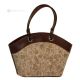 Bolso de mano de mujer ELISABET Shopper tote en auténtica piel artesanal de color marrón antiguo