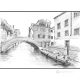 FONDAMENTA S. CATERINA - VENECIA Dibujo a lápiz sobre cartón moderno Made in Italy 