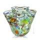HAZZOLETTO ARLECCHINO Auténtico centro de mesa de cristal soplado de Murano con Murrine y pan de plata 925 Hecho en Italia