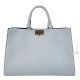 Bolso de hombro para mujer CHICCA Shopper tote en auténtica piel gris hecho a mano