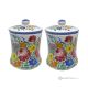 FIORACCIO Lote de 2 tarros en auténtica cerámica artística Castelli, realizados y pintados a mano.