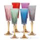 Set de 6 auténticas copas flauta pintadas a mano en cristal de calidad superior.