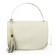Bolso de mano y bandolera OLIVIA para mujer, piel auténtica hecha a mano en color blanco